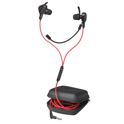 Kufje gaming Trust GXT 408 Cobra, me kabllo, të kuqe e zeza