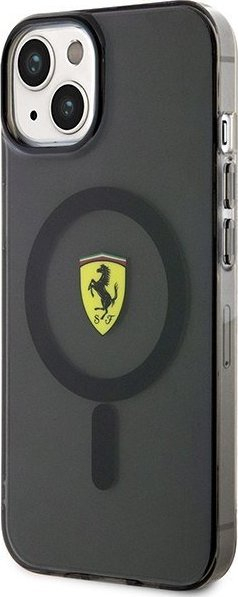 Маска за телефон Ferrari Translucent MagSafe, за iPhone 14 Plus, проѕирна, црна