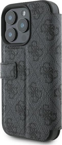 Këllëf telefoni Guess GUBKP16X4GMGGR, Book 4G Metal Logo, për iPhone 16 Pro Max, i zi