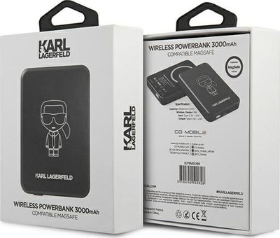 Karikues portativ Karl Lagerfeld MagSafe, 3000mAh, 5W, i zi