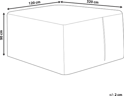 Mbulesë kopshti Beliani CHUVA, 320x120x90 cm, PVC i papërshkueshëm nga uji, e bardhë