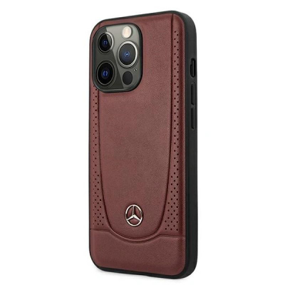 Kuti telefoni Mercedes-Benz AMG Petronas Urban, lëkurë e zezë me të kuqe, për iPhone 13