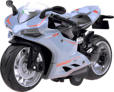 Motocikletë lodër Diecast ZA3933, pull-back, metal, gri