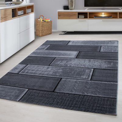 Tapet Carpet Plus 8007, 200x290 cm, polipropilen, gri me të zezë