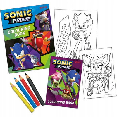 Set ngjyrosjeje Sonic Prime SN00015, 2 fletore, 4 lapsa ngjyrues