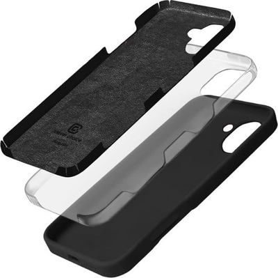 Mbrojtëse telefoni Crong Color Cover për iPhone 16, silikon Liquid, e zezë