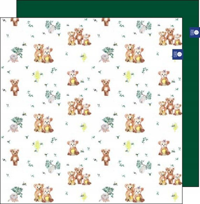 Пелена од муслин бамбус Texpol BAM Diaper Bears, сет 2 парчиња, 75x75cm, со мечиња и зелена