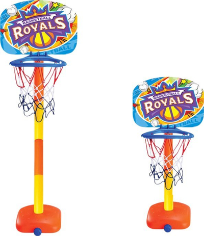 Set basketbolli LeanToys, gjatësi 120 cm, me top edhe pompë, shumëngjyrësh