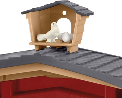 Lodër hambar ferme Schleich Farm World, 92 pjesë, për kalamaj 3+, i kuq