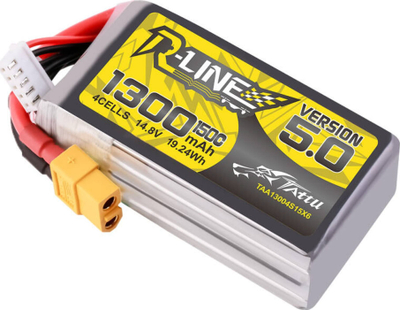 Bateri LiPo Tattu R-Line V5.0 4S, 1300mAh, 150C, gri