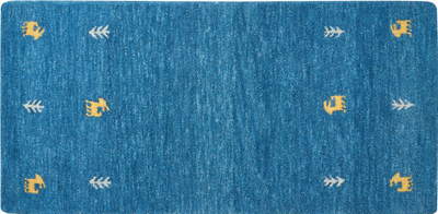 Tapet leshi CALTI Wool Gabbeh, 80 x 150 cm, blu