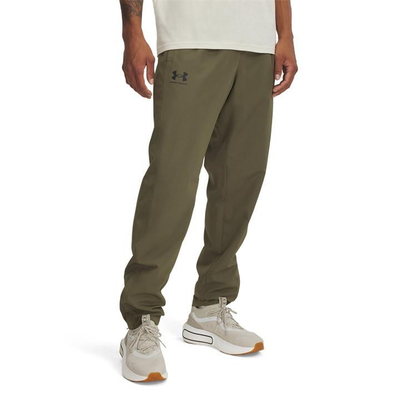 Pantallona treni Under Armour Rival Woven për burra, me rrip elastik, me UA Storm, jeshile