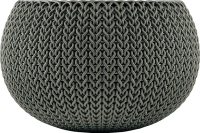 Vazo dekorative Keter Cozies Knit S, plastike, 28x28x18 cm, kafe