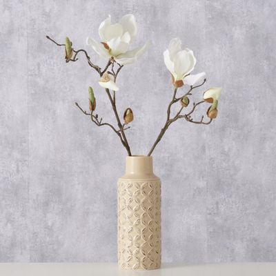 Vazo dekorative Boltze Home Captura, qeramike, 30 x 30 x 21 cm, beige