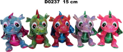 Lodër pellushi dragua Kraków Soft Toy Sunday, 15 cm, me sipërfaqe me shkëlqim, ngjyra të përziera