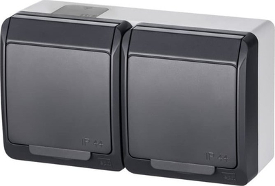 Prizë dopio Hermes Schuko, IP44, me tokë, ngjyrë antracit