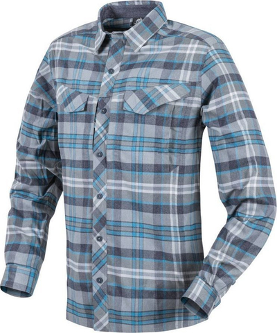 Këmishë taktike Helikon Defender Mk2 Pilgrim, UV UPF 50, masa S, blu me kuadrate