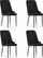 Set karrigesh Capri Chair, 4 copë, velur, e zezë