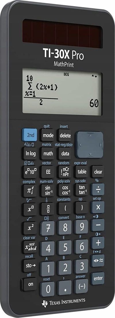 Kalkulator shkencor Texas Instruments TI 30X Pro MathPrint, ekran MathPrint, xhingël i zi