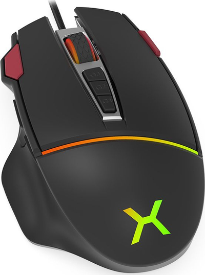 Гејминг глушец Krux Fuze Pro KRX0074, со кабел, RGB, црн
