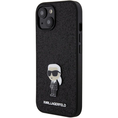 Futrollë telefoni Karl Lagerfeld KLHCP15SGKNPSK, për iPhone 15 6.1", e fortë, e zezë