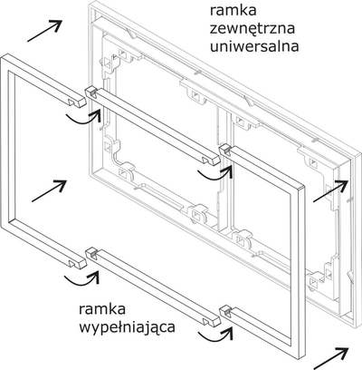 Kornizë trefishe elektrike Karlik Deco DRW-3, plastike, e bardhë