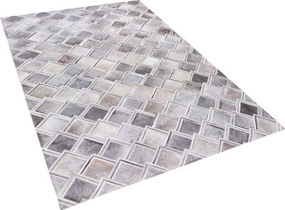 Tapet Beliani AGACLI, lëkurë natyrale, 140x200 cm, gri