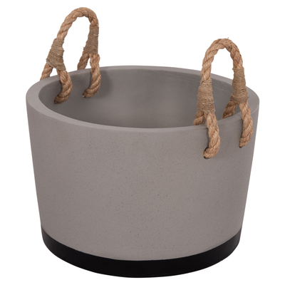 Vazo e brendshme TRYLL HM4690L, fiber cement, 40cm, gri me litar