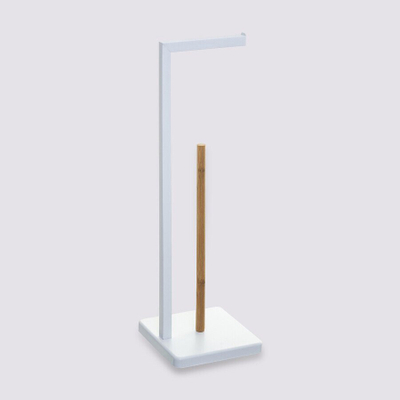 Mbajtëse letre tualeti 5five Naturelo, metal bambu, e bardhë