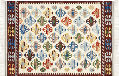 Tapet lesh Wool Kilim AKNALICH, 160 x 230 cm, lesh pambuk, shumëngjyrësh