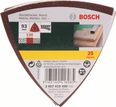 Set letra zmerilje Bosch Delta 120, 93mm, 25 copë