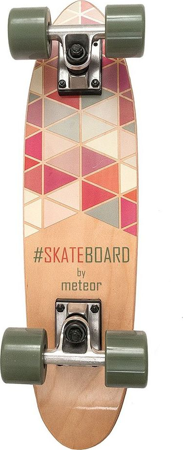 Meteor Summer Triangles skateboard 24288, rrota PU, kushineta ABEC 7, shumëngjyrësh