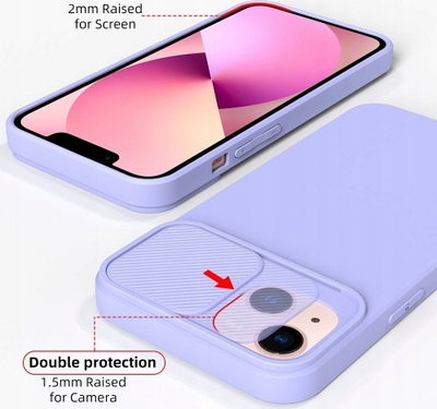 Futrollë telefoni OEM Slide Case për iPhone 11 Pro, me mbrojtje kamere, silikoni, ngjyrë vjollcë