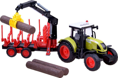 Lodër traktor me rimorkio Farmland ZA2436, shkallë 1:16, me drita edhe zhurma, jeshile me të kuqe