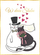 Kartolinë urimi HENRY Card B6 Wedding Cats with Hearts, me zarf, shumëngjyrëshe