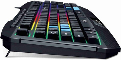 Tastierë gaming Genius Scorpion K215, me kabllo USB, ndriçim Rainbow, e zezë