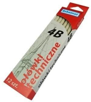 Set lapsash teknikë Schemat Matite Technical Pencil 4B, 12 copë, ngjyrë grafiti