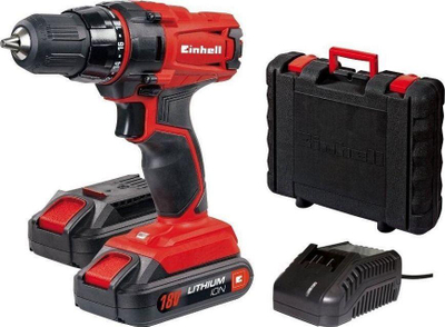 Stërvitëse kaçavidë pa kabllo Einhell TC-CD 18-2 Li, 18V, bateri Li-Ion, e kuqe e zezë