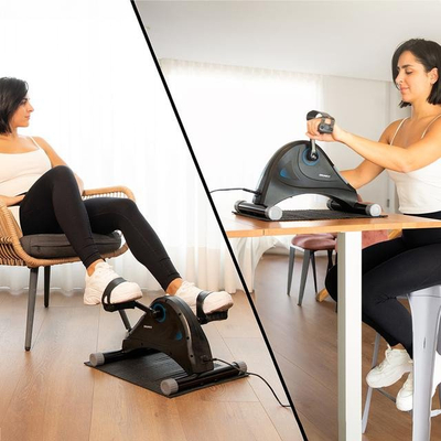 Biçikletë stërvitje recumbent Cecotec DrumFit Cycle Compact, me frenim elektromagnetik, 5 nivele rezistence, e zezë