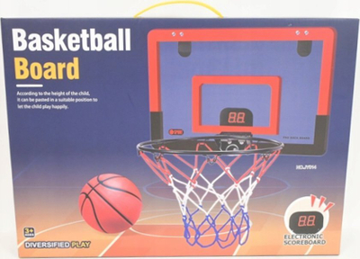 Set basketbolli për kalamaj JY013-4, tabelë me rrjetë, top edhe pompë, shumëngjyrësh