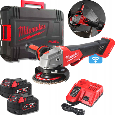 Mulli qoshe Milwaukee M18 ONEFSAG125XPDB-0X, 125 mm, me bateri, i kuq