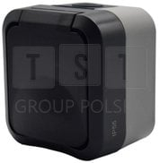 Prizë sipërfaqe me tokëzim Aqua Pro 60326, IP55, kapak gri grafit i tymos