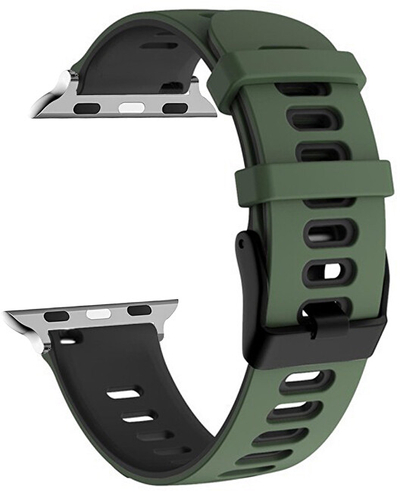 Ременче за паметен часовник Apple Watch со 4 рачки, 38/40/41 mm, црно/зелено