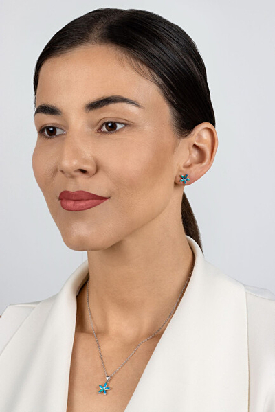 Seti argjendi Brilio Silver, të argjendtë / kaltër