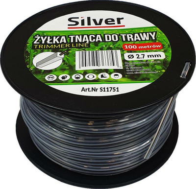 Linjë prerëse trimeri Silver Duo Line, 2.7mm, 100m, gri