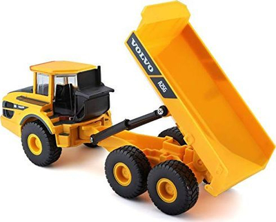 Lodër kamion Burago Volvo A25G, i verdhë