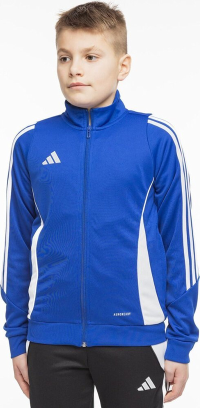 Bluzë sportive fëmijësh Adidas Tiro 24 Training Jr IR9509, 100% poliester, me zinxhir, blu
