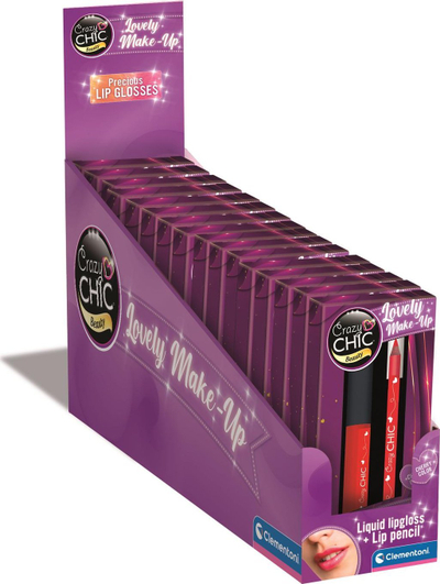 Сет козметика за деца Clementoni Crazy Chic The Queen of the Parties, сјај за усни и молив за усни, повеќебојно