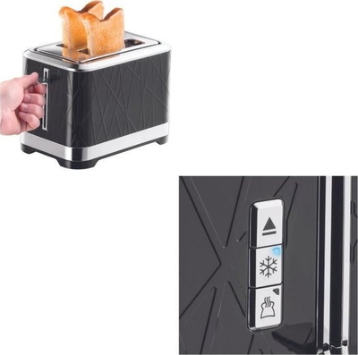 Toaster Russell Hobbs Structure, 2 feta, me funksion shkrirje, i zi