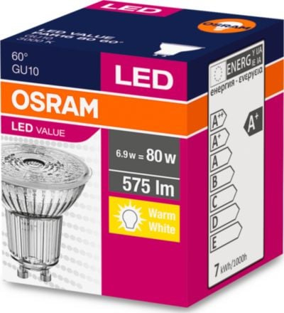 Llampë LED Ledvance VALUE PAR16 6.9W, GU10, 575lm, dritë e ngrohtë